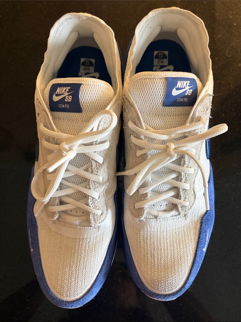 Nike SB Men’s White and Blue Low-Top Sneakers - Picture 3 of 5